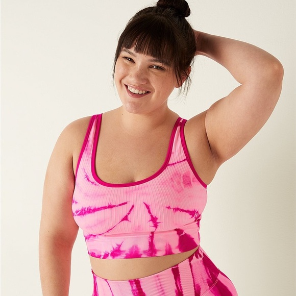 PINK Other - Victoria’s Secret PINK Tie-Dye Lightly-Lined Scoop Neck Sports Crop - Size XL